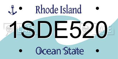 1SDE520 Rhode Island License Plate