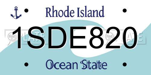 1SDE820 Rhode Island License Plate