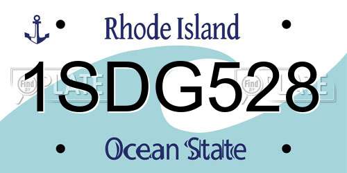 1SDG528 Rhode Island License Plate