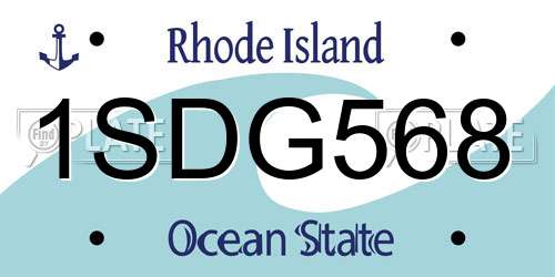 1SDG568 Rhode Island License Plate