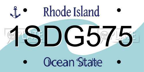 1SDG575 Rhode Island License Plate
