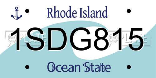 1SDG815 Rhode Island License Plate