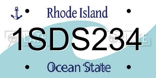 1SDS234 Rhode Island License Plate