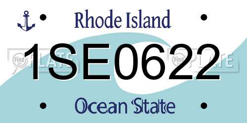 1SE0622 Rhode Island License Plate
