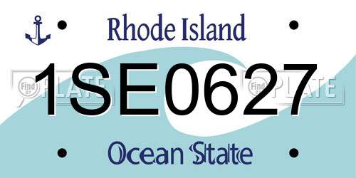 1SE0627 Rhode Island License Plate
