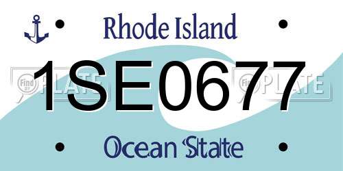 1SE0677 Rhode Island License Plate