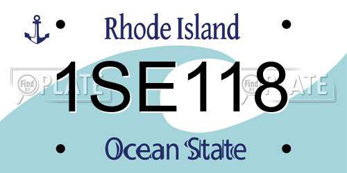 1SE118 Rhode Island License Plate