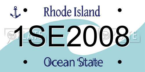 1SE2008 Rhode Island License Plate