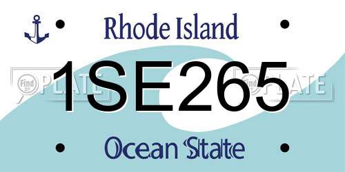 1SE265 Rhode Island License Plate