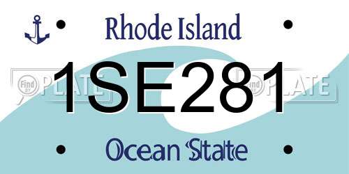 1SE281 Rhode Island License Plate