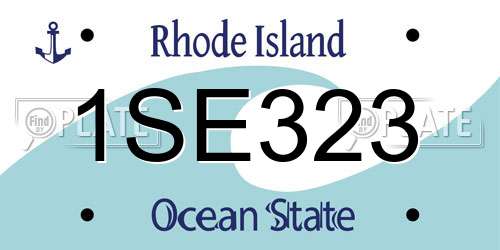 1SE323 Rhode Island License Plate