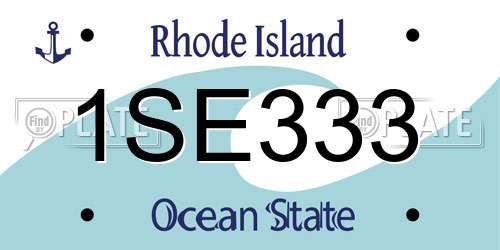1SE333 Rhode Island License Plate