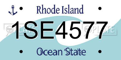 1SE4577 Rhode Island License Plate