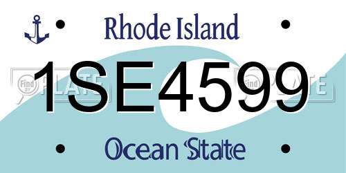 1SE4599 Rhode Island License Plate