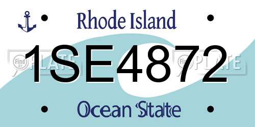 1SE4872 Rhode Island License Plate