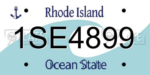 1SE4899 Rhode Island License Plate