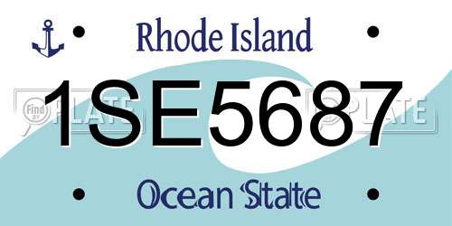 1SE5687 Rhode Island License Plate