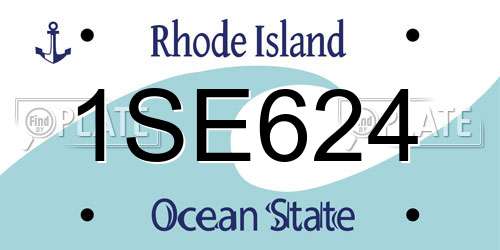 1SE624 Rhode Island License Plate