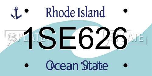 1SE626 Rhode Island License Plate