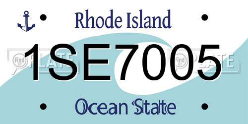 1SE7005 Rhode Island License Plate