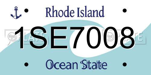 1SE7008 Rhode Island License Plate