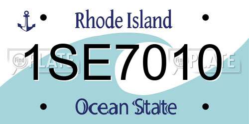 1SE7010 Rhode Island License Plate