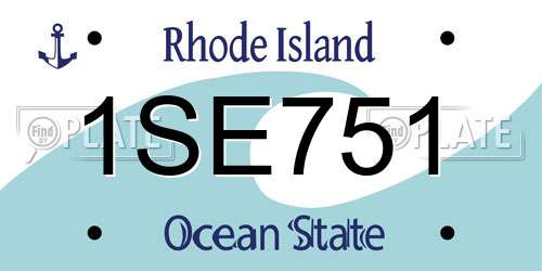 1SE751 Rhode Island License Plate