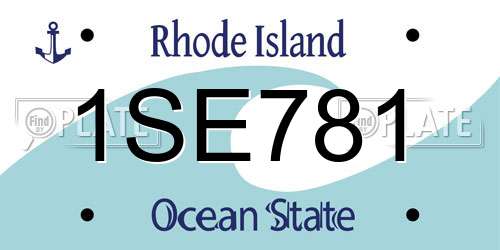 1SE781 Rhode Island License Plate
