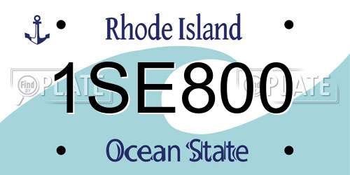 1SE800 Rhode Island License Plate