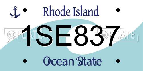 1SE837 Rhode Island License Plate