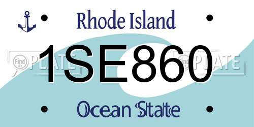 1SE860 Rhode Island License Plate