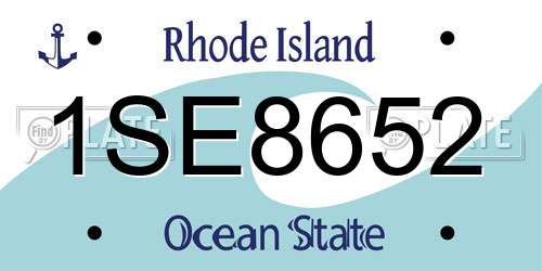 1SE8652 Rhode Island License Plate