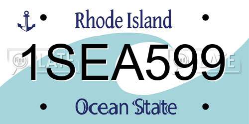 1SEA599 Rhode Island License Plate
