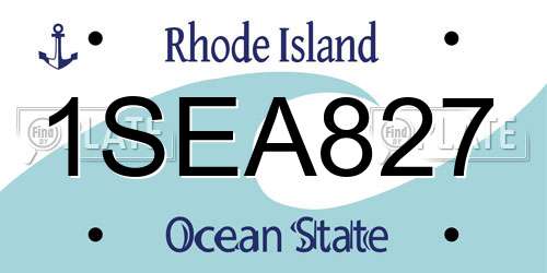 1SEA827 Rhode Island License Plate