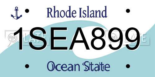 1SEA899 Rhode Island License Plate
