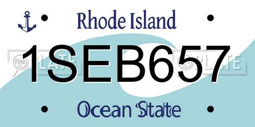 1SEB657 Rhode Island License Plate