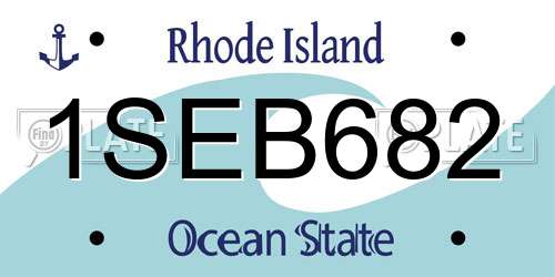 1SEB682 Rhode Island License Plate