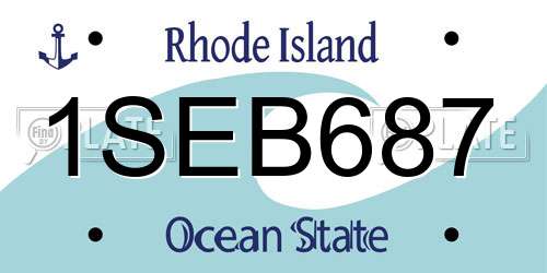 1SEB687 Rhode Island License Plate