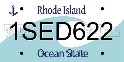 1SED622 Rhode Island License Plate