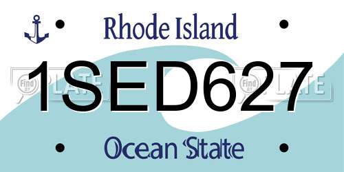 1SED627 Rhode Island License Plate
