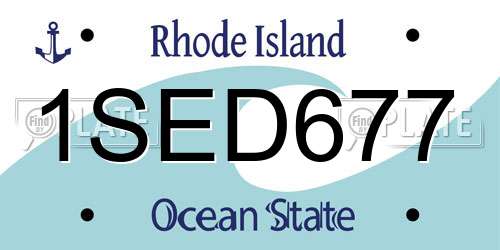 1SED677 Rhode Island License Plate