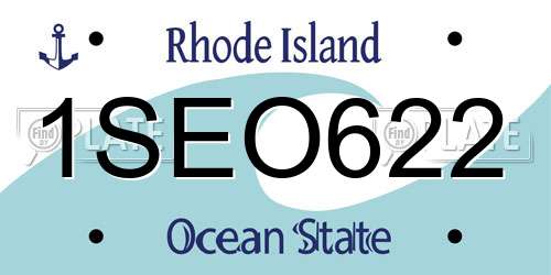 1SEO622 Rhode Island License Plate