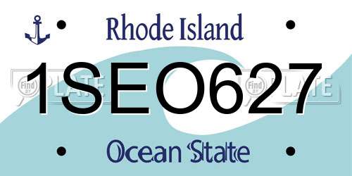 1SEO627 Rhode Island License Plate