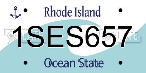 1SES657 Rhode Island License Plate