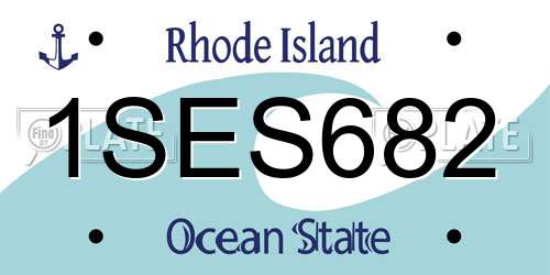 1SES682 Rhode Island License Plate