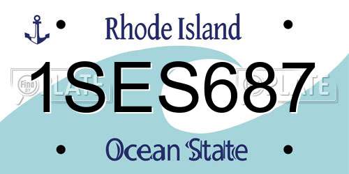 1SES687 Rhode Island License Plate