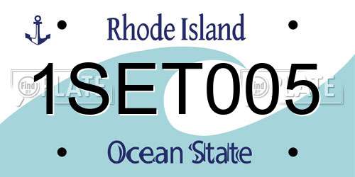 1SET005 Rhode Island License Plate