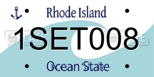 1SET008 Rhode Island License Plate