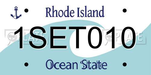 1SET010 Rhode Island License Plate