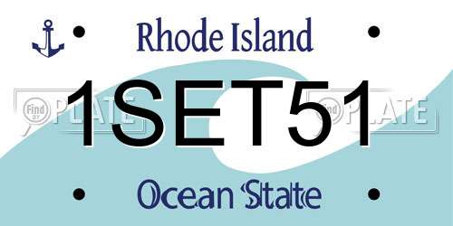 1SET51 Rhode Island License Plate